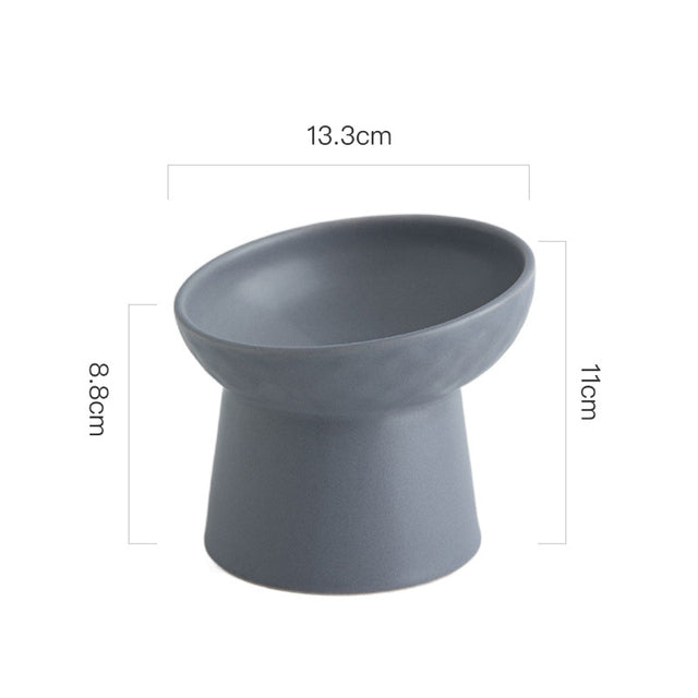 Petloom Modern Elevated Pet Bowl raised ceramic bowl for cats and small dogs
