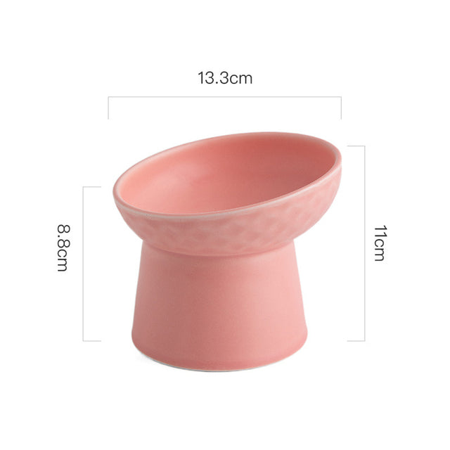 Petloom Modern Elevated Pet Bowl raised ceramic bowl for cats and small dogs
