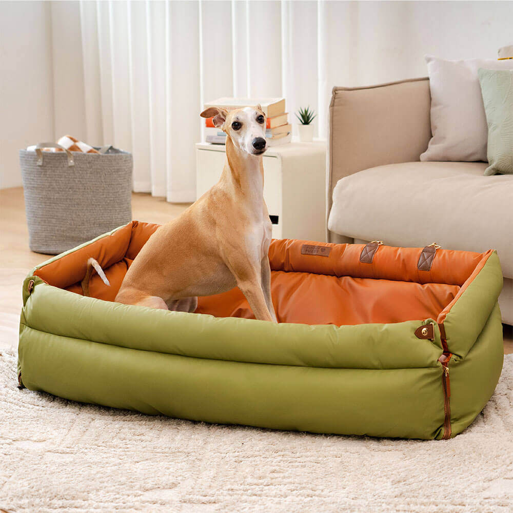 PETLOOM Large Deluxe Faux Leather Dog Car Seat Booster Bed Urban Voyager™