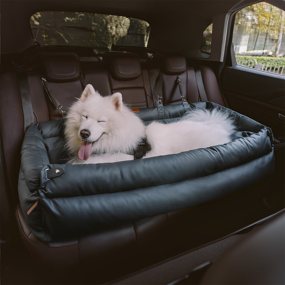 PETLOOM Large Deluxe Faux Leather Dog Car Seat Booster Bed Urban Voyager™