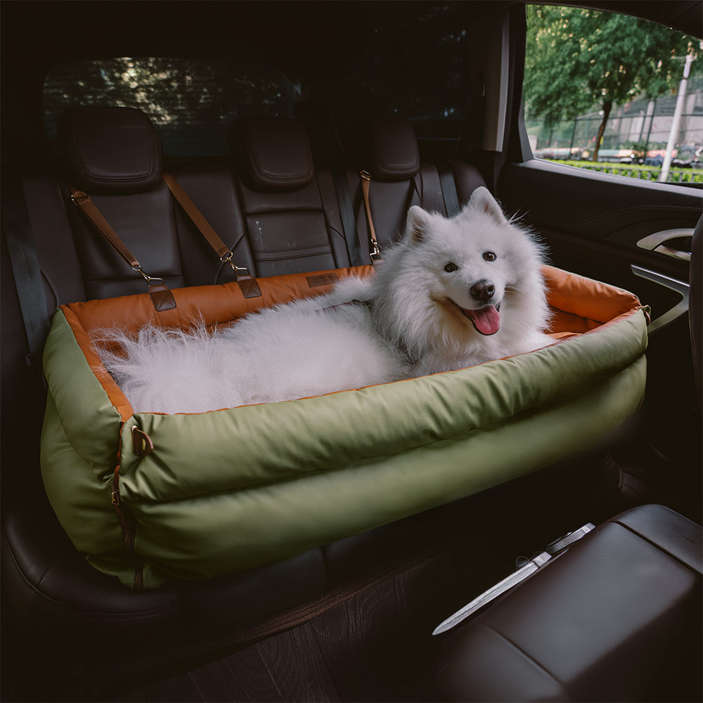 PETLOOM Large Deluxe Faux Leather Dog Car Seat Booster Bed Urban Voyager™