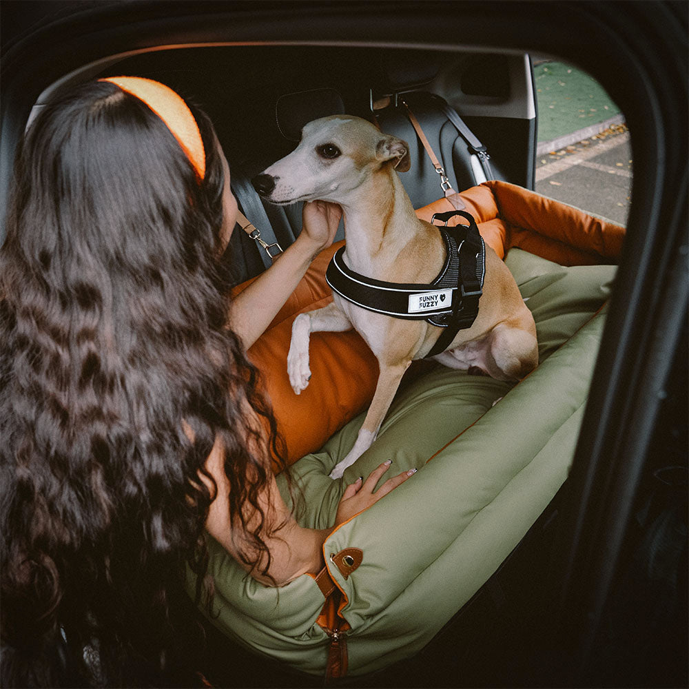 PETLOOM Large Deluxe Faux Leather Dog Car Seat Booster Bed Urban Voyager™