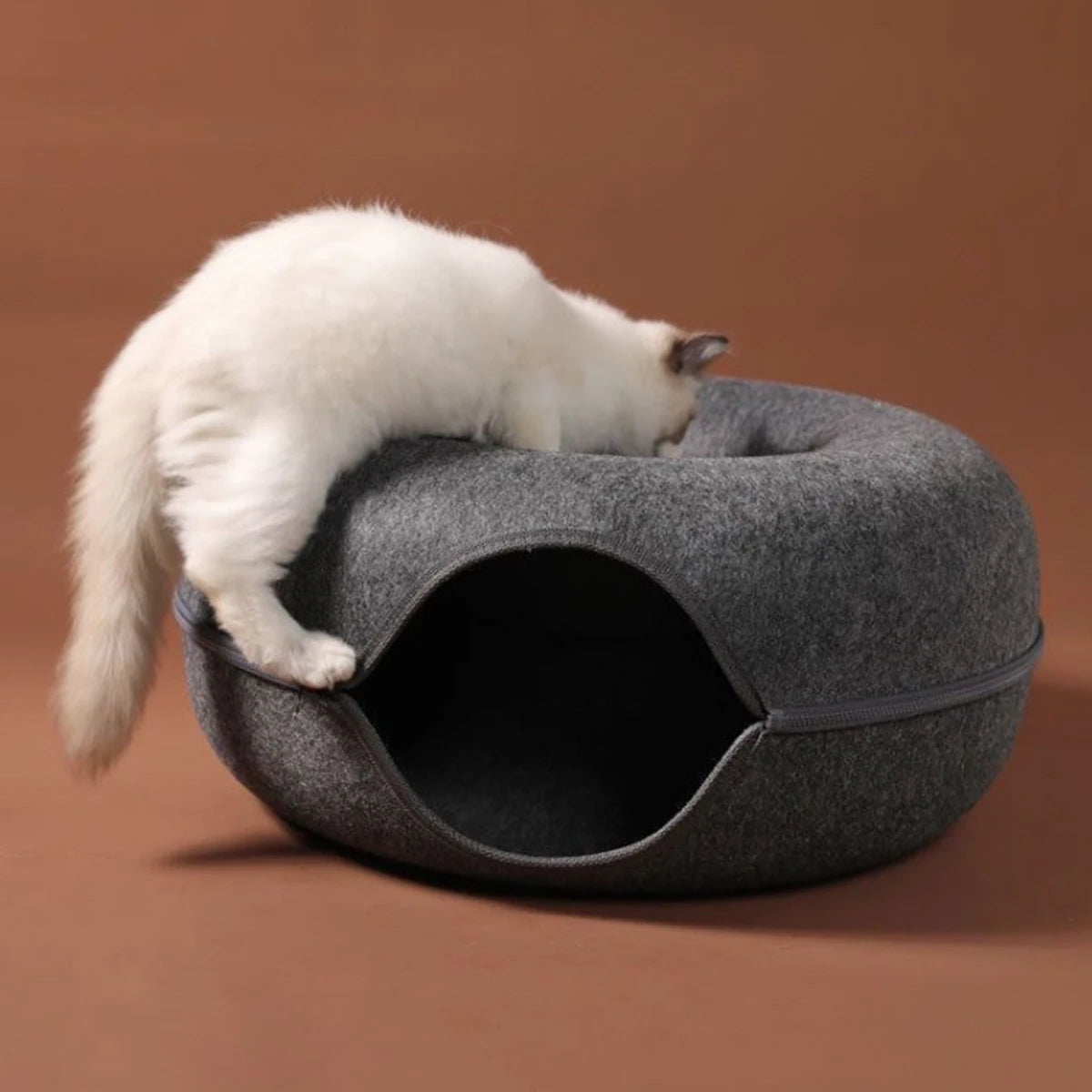 Petloom Cozy Duo Convertible Cat Bed 2 in 1 cat cave and lounge bed
