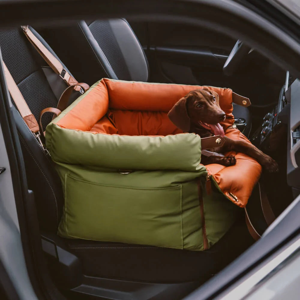 PETLOOM Luxury Faux Leather Pet Car Seat Travel Bed™