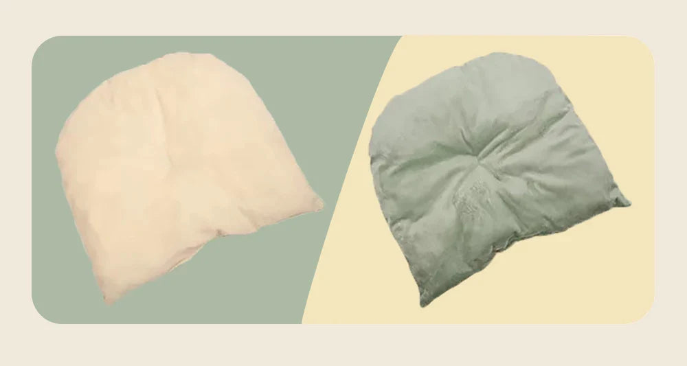 Petloom plush cat cave bed with pom pom for indoor cats