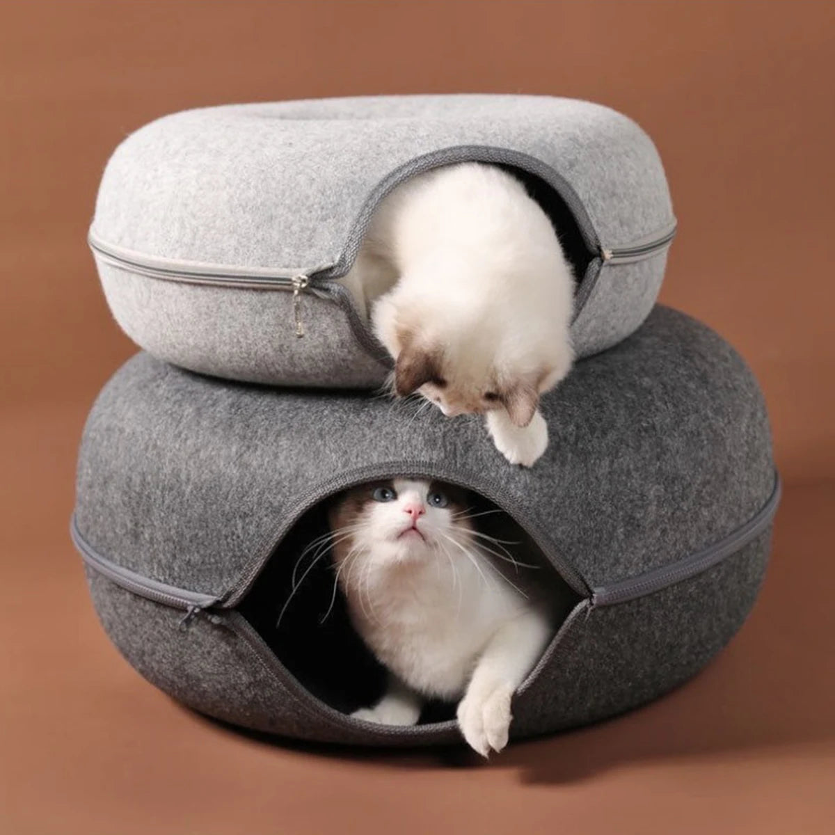 Petloom Cozy Duo Convertible Cat Bed 2 in 1 cat cave and lounge bed
