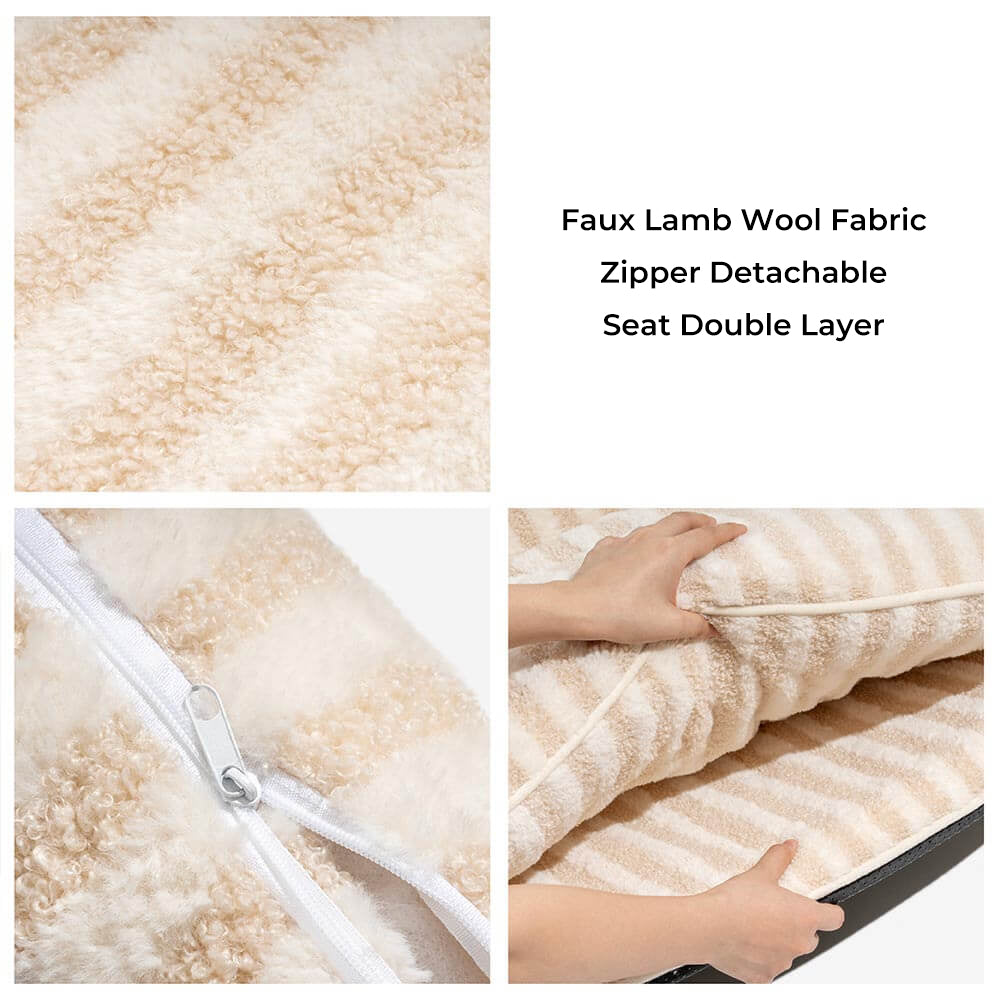 PETLOOM Trendy Striped Faux Lambswool Double Layer Dog & Cat Sofa Bed™
